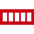 Product Image of Claro 5 Gang Wall Plate for Decorator/Rocker Switches, Satin (Signal Red)