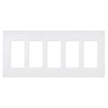 Product Image of Claro 5 Gang Wall Plate for Decorator/Rocker Switches, Satin (Snow)