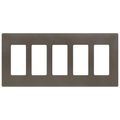 Product Image of Claro 5 Gang Wall Plate for Decorator/Rocker Switches, Satin (Truffle)