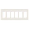 Product Image of Claro 6 Gang Wall Plate for Decorator/Rocker Switches, Satin (Biscuit)