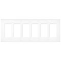 Product Image of Claro 6 Gang Wall Plate for Decorator/Rocker Switches, Satin (Brilliant White)