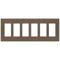 Product Image of Claro 6 Gang Wall Plate for Decorator/Rocker Switches, Satin (Espresso)