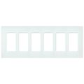 Product Image of Claro 6 Gang Wall Plate for Decorator/Rocker Switches, Satin (Glacier White)