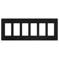 Product Image of Claro 6 Gang Wall Plate for Decorator/Rocker Switches, Satin  (Midnight)