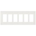 Product Image of Claro 6 Gang Wall Plate for Decorator/Rocker Switches, Satin (Architectural White)