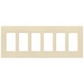 Product Image of Claro 6 Gang Wall Plate for Decorator/Rocker Switches, Satin (Sand)