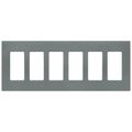 Product Image of Claro 6 Gang Wall Plate for Decorator/Rocker Switches, Satin (Slate)