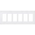 Product Image of Claro 6 Gang Wall Plate for Decorator/Rocker Switches, Satin (Snow)
