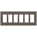 Product Image of Claro 6 Gang Wall Plate for Decorator/Rocker Switches, Satin (Truffle)