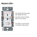 Product Image of Skylark LED+ Dimmer Switch for Dimmable LED and Incandescent Bulbs, 150W LED, 1 Pole or 3-Way (Ivory)