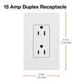 Product Image of Claro 15A Duplex Receptacle, Satin (Biscuit)