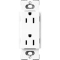 Product Image of Claro 15A Duplex Receptacle, Satin (Brilliant White)