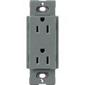 Product Image of Claro 15A Duplex Receptacle, Satin (Slate)