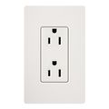 Product Image of Claro 15A Duplex Receptacle, Satin (Snow)