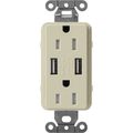 Product Image of Claro 15A USB Duplex Receptacle (Clay)