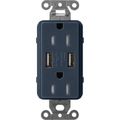 Product Image of Claro 15A USB Duplex Receptacle (Deep Sea)