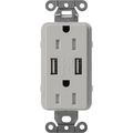 Product Image of Claro 15A USB Duplex Receptacle (Pebble)