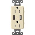 Product Image of Claro 15A USB Duplex Receptacle (Sand)