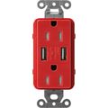 Product Image of Claro 15A USB Duplex Receptacle (Signal Red)