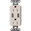 Product Image of Claro 15A USB Duplex Receptacle (Taupe)