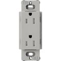 Product Image of Claro 15A Tamper-Resistant Duplex Receptacle, Satin  (Pebble)