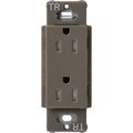 Product Image of Claro 15A Tamper-Resistant Duplex Receptacle, Satin  (Truffle)