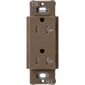 Product Image of Claro 20A Tamper-Resistant Duplex Receptacle, Satin (Espresso)