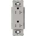 Product Image of Claro 20A Tamper-Resistant Duplex Receptacle, Satin (Pebble)