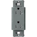 Product Image of Claro 20A Tamper-Resistant Duplex Receptacle, Satin (Slate)