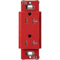 Product Image of Claro 20A Tamper-Resistant Duplex Receptacle, Satin (Signal Red)
