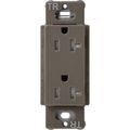 Product Image of Claro 20A Tamper-Resistant Duplex Receptacle, Satin (Truffle)