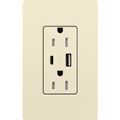 Product Image of Claro 15A USB Type A&C Duplex Receptacle, Gloss Finish (Almond), CAR-15-ACTR-AL