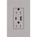 Product Image of Claro 15A USB Type A&C Duplex Receptacle, Gloss Finish (Gray), CAR-15-ACTR-GR