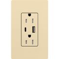 Product Image of Claro 15A USB Type A&C Duplex Receptacle, Gloss Finish (Ivory), CAR-15-ACTR-IV