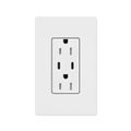 Product Image of Claro 15A USB Type C Duplex Receptacle, Gloss Finish (White), CAR-15-CCTR-WH