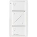 Product Image of Pico 2-Button with Raise/Lower Wireless Smart Remote for Light Control, Light Icon Engraving (Satin Snow), PJ2-2BRL-TSW-L01