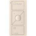 Product Image of Pico 3-Button with Raise/Lower Wireless Smart Remote for Blind Control, Icon and Text Engraving, (Gloss Light Almond), PJ2-3BRL-GLA-S05