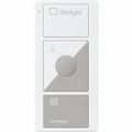 Product Image of Pico 3-Button with Raise/Lower Wireless Smart Remote for Blind Control, Icon and Text Engraving, (Gloss White/Gray), PJ2-3BRL-GWG-S05