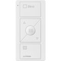 Product Image of Pico 3-Button with Raise/Lower Wireless Smart Remote for Drapery Control, Icon and Text Engraving, (Gloss White), PJ2-3BRL-GWH-S07