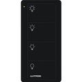 Product Image of Pico PRO 4-Button Wireless Smart Remote for Light Control, Light Icon Engraving, (Gloss Black), Caseta PRO Packaging, PJ2-4B-BL-L01P