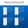 Product Image of Pico 4-Button Wireless Smart Remote for Programmable Scene Control, Any Room Icon Engraving (Satin Midnight), PJ2-4B-TMN-P03