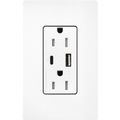 Product Image of Claro 15A USB Type A&C Duplex Receptacle, Satin Finish (Brilliant White), SCR-15-ACTR-BW