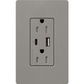Product Image of Claro 15A USB Type A&C Duplex Receptacle, Satin Finish (Cobblestone), SCR-15-ACTR-CS