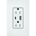 Product Image of Claro 15A USB Type A&C Duplex Receptacle, Satin Finish (Glacier White), SCR-15-ACTR-GL