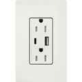 Product Image of Claro 15A USB Type A&C Duplex Receptacle, Satin Finish (Architectural White), SCR-15-ACTR-RW