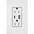 Product Image of Claro 15A USB Type A&C Duplex Receptacle, Satin Finish (Snow White), SCR-15-ACTR-SW