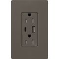 Product Image of Claro 15A USB Type A&C Duplex Receptacle, Satin Finish (Truffle), SCR-15-ACTR-TF
