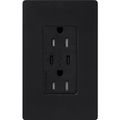 Product Image of Claro 15A USB Type A&C Duplex Receptacle, Satin Finish (Midnight), SCR-15-CCTR-MN