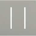 Product Image of New Architectural 2-Gang Wall Plate, Fits Grafik T Controls, Matte Finish, LWT-GG-GR, Gray