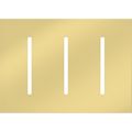 Product Image of New Architectural 3-Gang Wall Plate, Fits Grafik T Controls, Metal Finish, Bright Brass